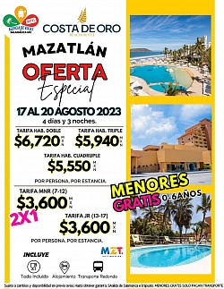 Viaje Programado a Mazatlán COSTA DE ORO